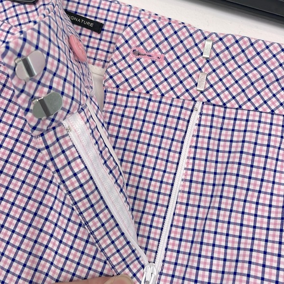 Talbots Pink and Blue Signature Plaid Capri Pants. Size 12. - Picture 5 of 14